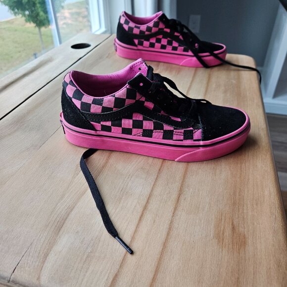 Hot Pink & Black Checkered Vans - Picture 6 of 8